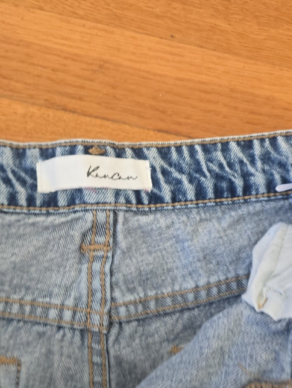 KanCan Light Blue Patchwork Distressed Straight-Leg Jeans - Picture 2 of 4